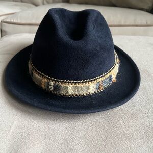 Vintage Mallory Navy Fedora Hat by Sftetson